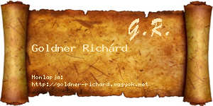 Goldner Richárd névjegykártya
